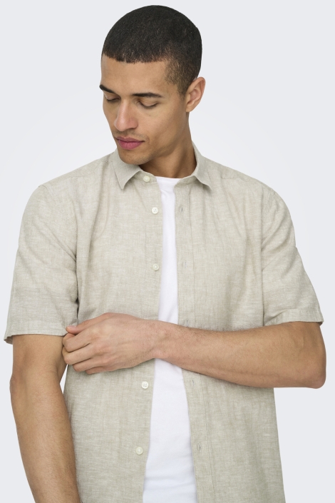 Only & Sons onscaiden ss solid linen shirt noos
